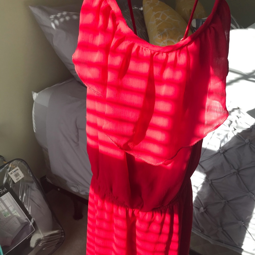 Red Cross-back Dress
